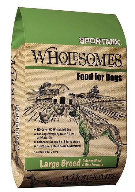 SPORTMiX Wholesomes Large Breed with Chicken Meal & Rice Formula Adult Dry Dog Food, 40-lb bag