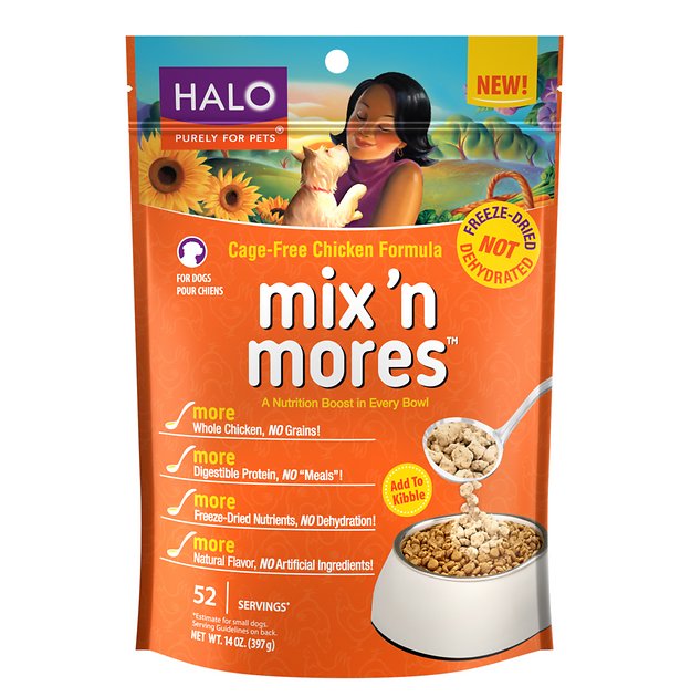 Halo Mix'n Mores Freeze-Dried Cage-Free Chicken Dog Food Topper