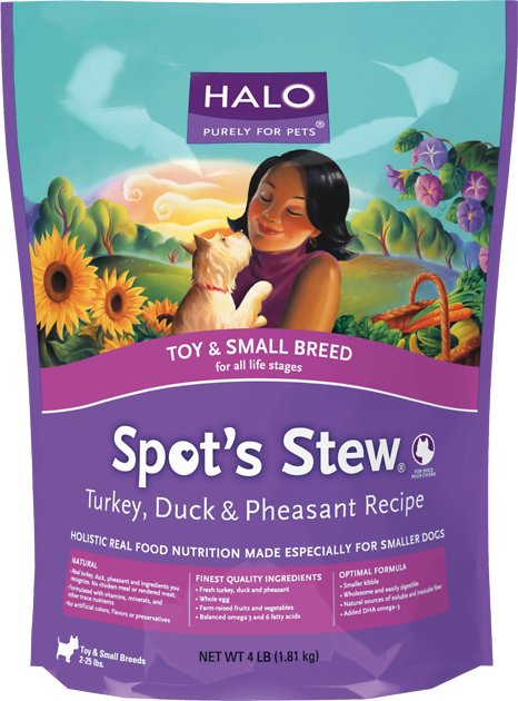 Halo Spot's Stew Turkey, Duck, & Pheasant Recipe Toy & Small Breed Dry Dog Food