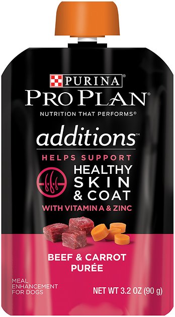 Purina Pro Plan Additions Beef & Carrot Puree Dog Food Topper, 3.2-oz, case of 14