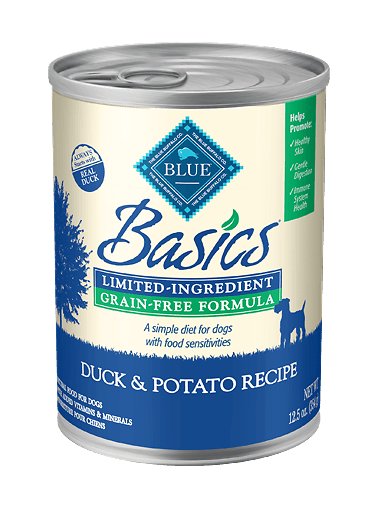 Blue Buffalo Basics Limited Ingredient Grain-Free Duck & Potato Adult Canned Dog Food, 12.5-oz, case of 12