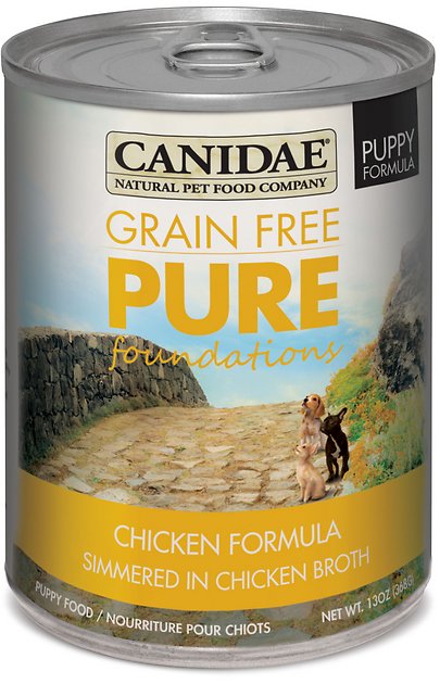 CANIDAE Grain-Free PURE Foundations Puppy Formula with Chicken Canned Dog Food, 13-oz, case of 12