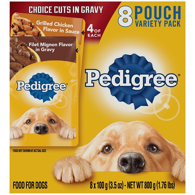 Pedigree Choice Cuts Variety Pack Grilled Chicken & Filet Mignon Flavor Wet Dog Food, 3.5-oz, case of 8